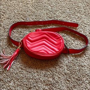 Red fanny pack